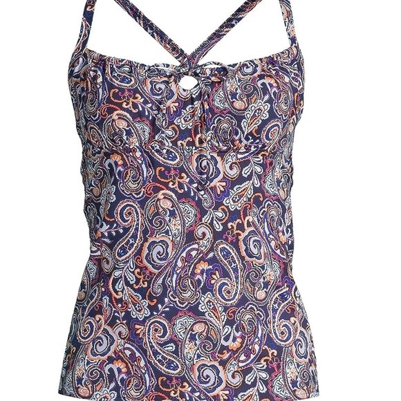 NWT Lands' End Women's Tie Front Underwire Tankini Swim Top Size 12 $75 5D413 - Picture 5 of 5
